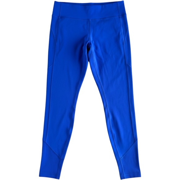 lululemon athletica Pants - Lululemon Blue Mesh Ribbed Panel High Rise Leggings Size 10